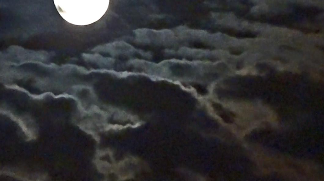 Moonlit clouds about 40 minutes after full moon rise on March 5, 2015
