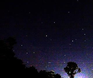 Looking toward constellations Scorpio and Sagittarius at the galactic center on equinox morning