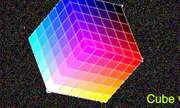 Magenta color on  a corner of the Color Cube