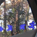 Follow Equinox 2018. Strange hallucination: a little blue figure running along lake edge. More than one, like six. 2018-09-26
