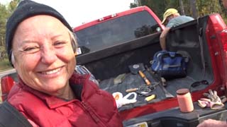 Mary Walton ready to help clear the trail for the blaze painters