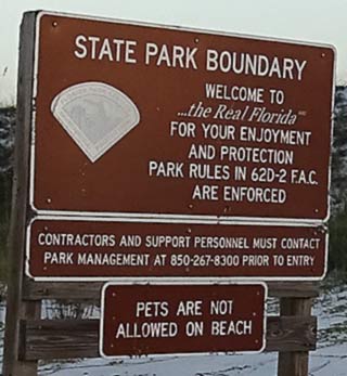 State Park Boundard sign