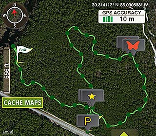 Hiker: Map with path to site under development