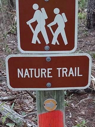 Nature Trail signs in Deer Lake State Park, Florida