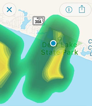 Radar at 6:12 where I'm engulfed in rain