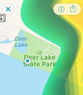 Radar at 6:33 as I'm walking on the beach