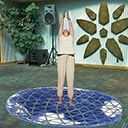 Wholeo Fuller Yoga Mat as it might be used in the Fuller Dome