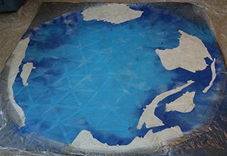 Continents with plastic masks removed