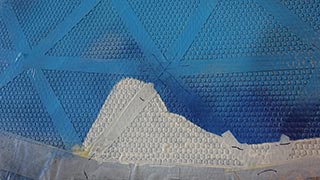 White areas need several coats of paint 