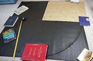 On paper pattern, find edges of 1/5 of the circle and then mark strut vertexes