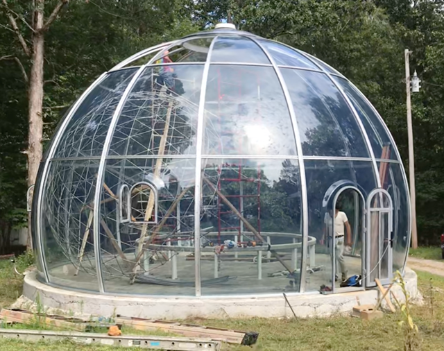 Polycarbonate panels installed. August, 2023